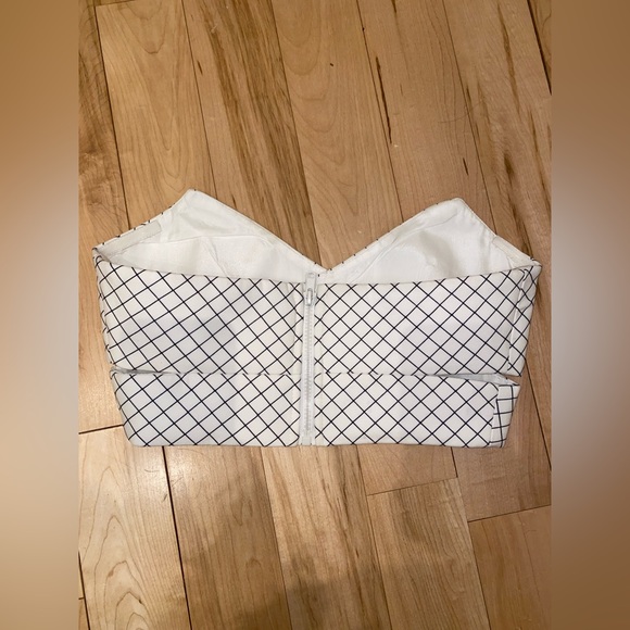 Crop tube top corset black & white checkered size small - Picture 2 of 4